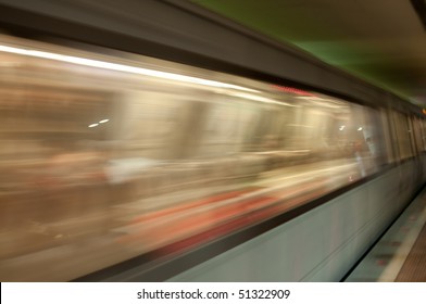 Metro Car Rushing By In Washington DC