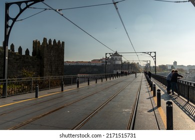 Metro Deck On The Bridge Of - D. Luís I. City Of Oporto In Portugal.