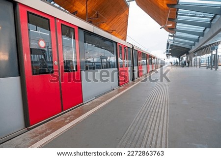 Metro departing from Bijlmer Station in Amsterdam the Netherlands