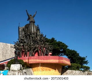 Metro Manila, Philippines; October 30, 2021: The People Power Monument Along The Epifanio Delos Santos Avenue, Or EDSA, Site Of The Peaceful Revolution In 1986 That Ousted Dictator Ferdinand Marcos