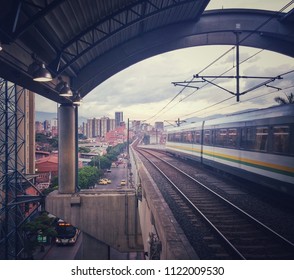 Metro Of Medellin (Hospital Station) - Modern Innovative Development,  Urban Railway Transportation System Located In Medellín, Colombia, South America.