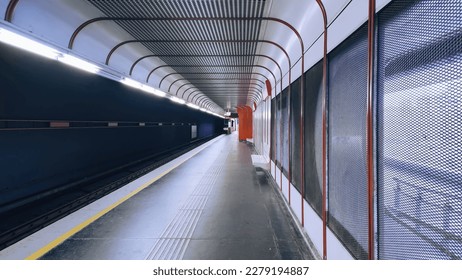 Metro station in European country. Converging perspective lines - Powered by Shutterstock