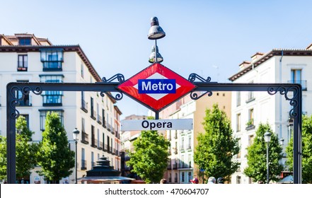 Metro Station Sign in Madrid Spain
