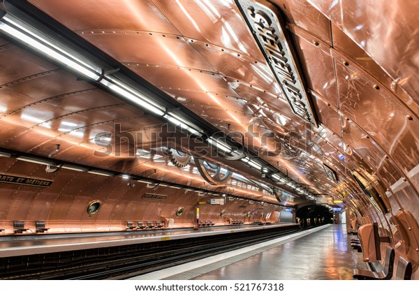 Metro Subway Station Paris France Copper Stock Photo Edit Now