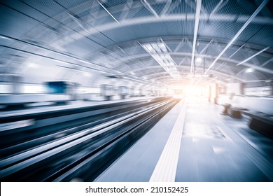 Metro Train with motion blur effect