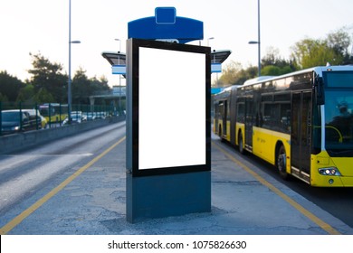 Metrobus Bus Stop Blank Frame Mockup