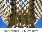 Metropol Parasol, popularly known as Setas de Sevilla, is a pergola-shaped structure made of wood and concrete located in Sevilla, Spain