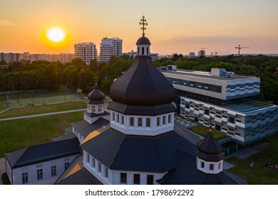  The Metropolitan Andrey Sheptytsky Center In Lviv, Ukraine. View From Drone