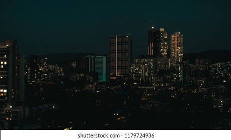 Metropolitan City Night Skyline, Mumbai India.