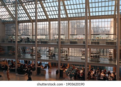 Metropolitan Museum of Arts, Manhattan, NY - Feb 29, 2020: The Charles Engelhard Court in the American Wing