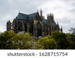 Metz Cathedral, France, Europe. Taken from D610.  Green roof. 