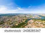 Metz, France. Panorama of the city on a summer day. Sunny weather. Aerial view