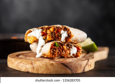 Mexican beef burrito