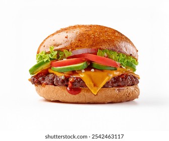 Mexican burger isolated on white background. - Powered by Shutterstock