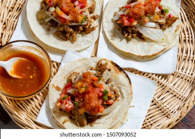 Mexican Carnitas Tacos Slow Cooked Pulled Stock Photo 1507093052 ...