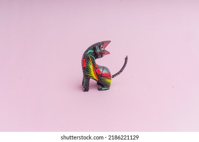 Mexican Cat Alebrije Craft, Pink Background