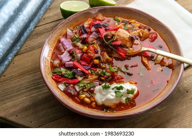 Mexican Chicken Taco Soup With Black Beans And Wild Rice