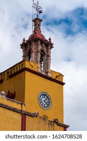 Mexican Colonial Traditional Bell Tower Church In Guanajuato Mexico.