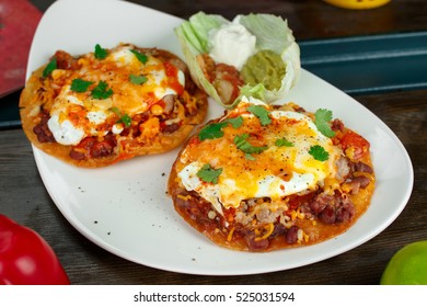 Mexican Cuisine. Fried Tacos On A Plate