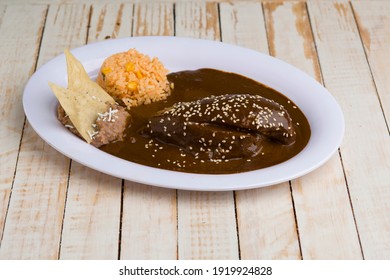 Mexican Dish, Mole And Rice And Beans