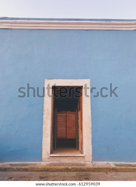 Mexican Doorway Blue Adobe Swinging Bar Stock Photo Edit Now