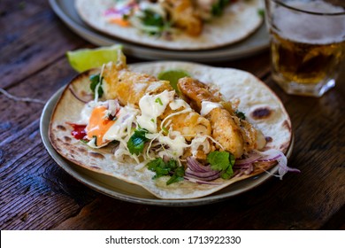 Mexican Fish Tacos With Cabbage And Garlic Mayo