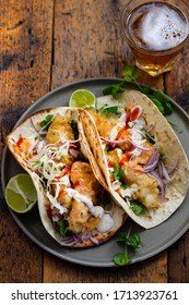 Mexican Fish Tacos With Cabbage And Garlic Mayo