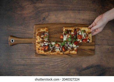 Mexican Flatbread Pizza Shot From Above