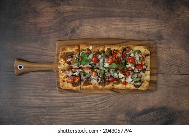 Mexican Flatbread Pizza Shot From Above