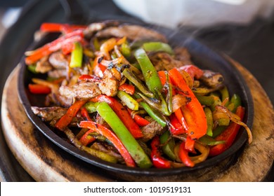 Mexican food. Beef Fajitas - Traditional dish of Mexico. 