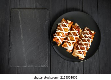 Mexican Food On Black Background With Empty Space For Text, Mockup Board