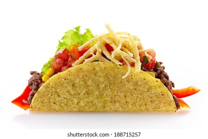 Mexican food Taco isolated on a white background