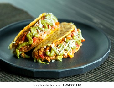 Mexican Food Taco, Meat  Delicious , Ground Beef Tacos With Salad