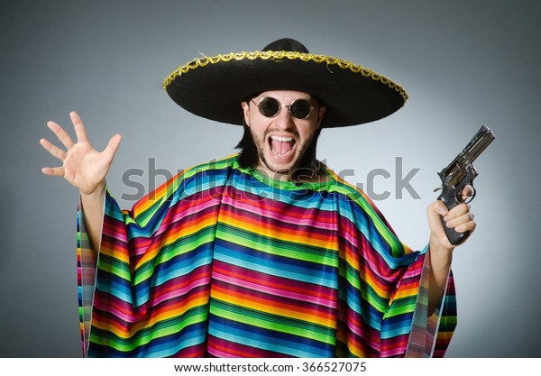 Mexican Gun Wearing Sombrero Stock Photo (Edit Now) 366527075