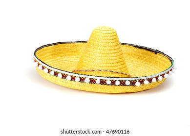 Mexican Hat. Green Sombrero Isolated.
