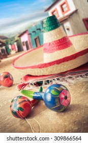 Mexican Hat Sombrero Maracas On Serape Stock Photo 309866576 | Shutterstock