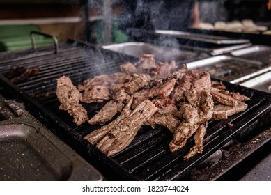 Mexican meat at the grill, arrachera. 