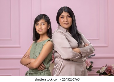 Mexican Mother And Daughter Empowerment Concept