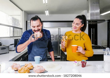 Similar – Image, Stock Photo Baking bread in a historic oven.