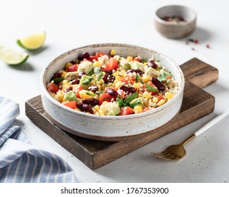 Mexican Quinoa Bowl On A White Background