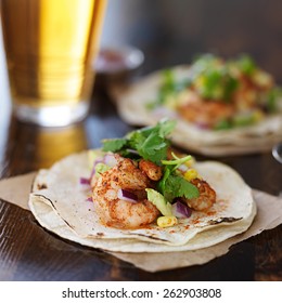 Mexican Shrimp Tacos With Avocado And Beer