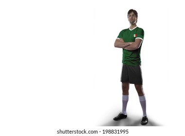 Mexican Soccer Player, On A White Background.