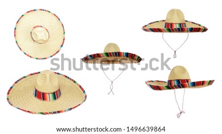 Mexican Sombreros isolated on a white background.