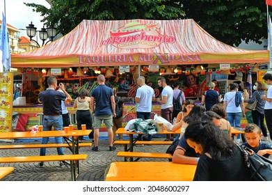 Mexican Street Food Booth At International Open Air Food Fair Turin Italy September 18 2021