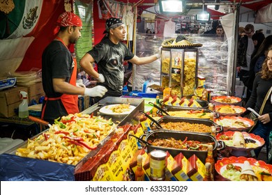 Mexican Street Food Stall In Brick Lane Market. London 2017.