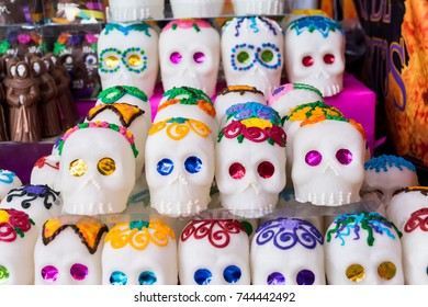 Mexican Sugar Skulls For Day Of The Dead Altar