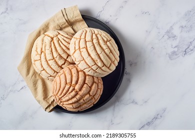 Pan dulce mexicano llamado concha, panadería de méxico