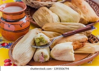 Mexican tamales filed corn dough, Spicy food in Mexico