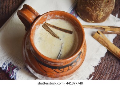 Mexican traditional beverage, atole. Made from amaranth seeds and cinnamon.