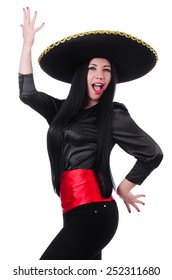 Mexican Woman Isolated On The White Background